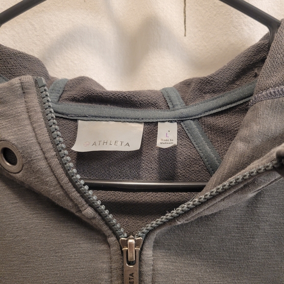 Army Green Athleta Zip-Up Hoodie - Picture 2 of 3